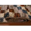 Tapis gris en laine noué à la main de conception unique 6 pi 9 po x 9 pi 8 po New Age