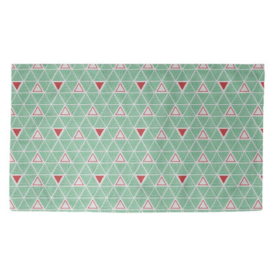 Tapis menthe à motif de triangles