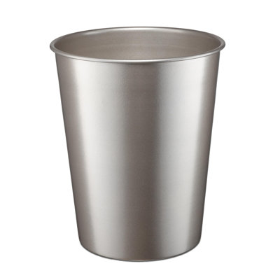 Pewter Handcrafted Metal Wastebasket