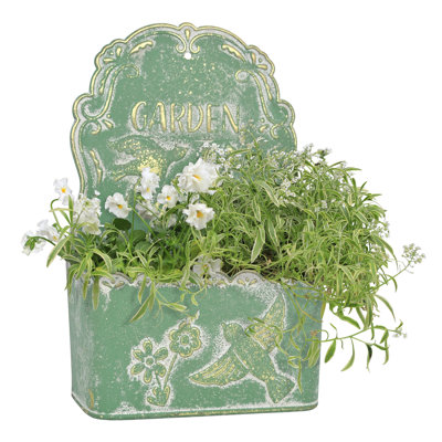 Rustic Metal Wall Planter for Outdoor/Indoor Plants, Fresh & Faux Flower,Farmhouse Wall Decor for Outside Porch Garden