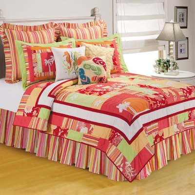 Tropical Paradise Cotton Reversible Coastal Quilt