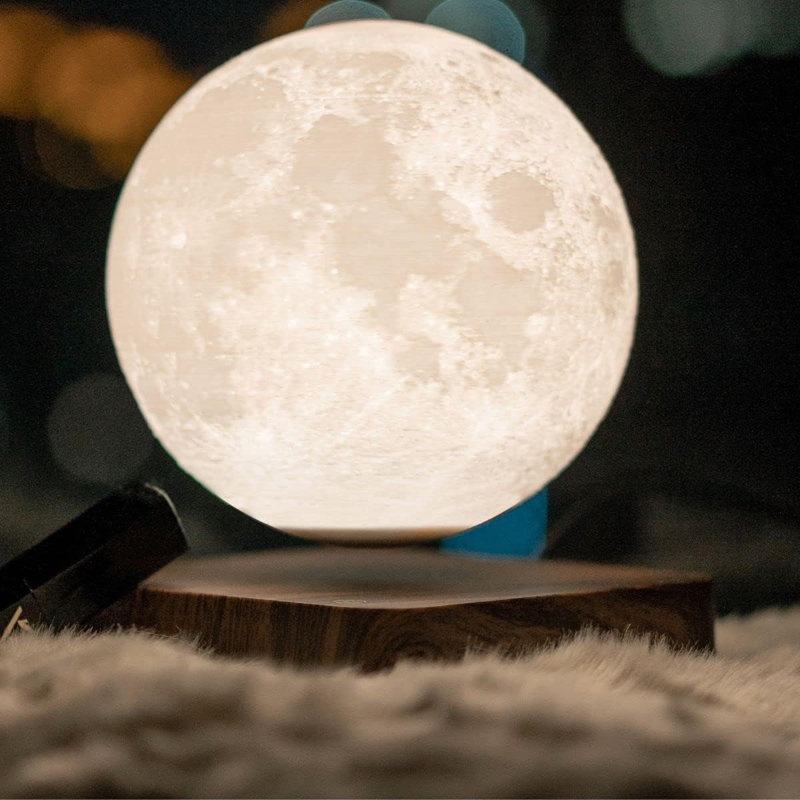 Magnetic Levitation Moon Lamp With Realistic Lunar Surface, Floating LED Night Light For Home Decor And Unique Gifts