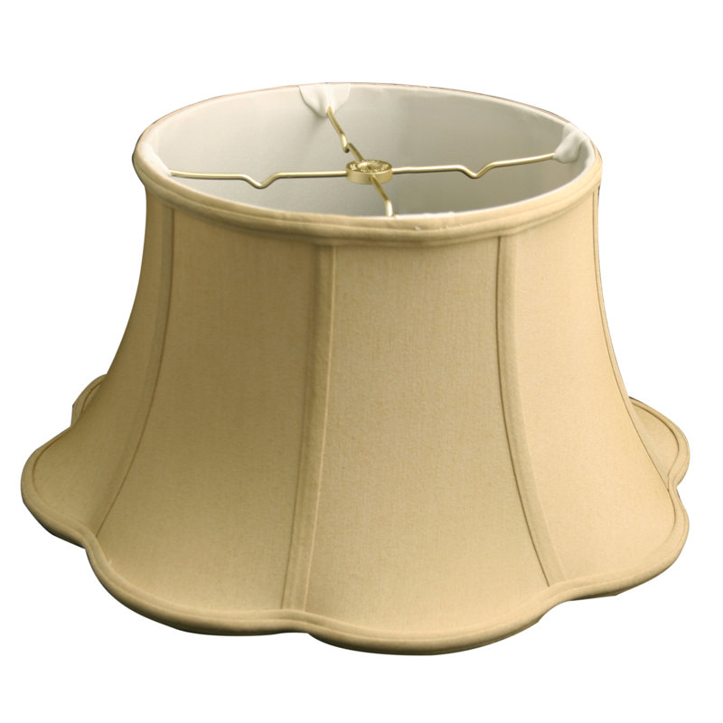 Silk Bell Lamp Shade, Antique Gold, 10" H x 17" W x 17" D