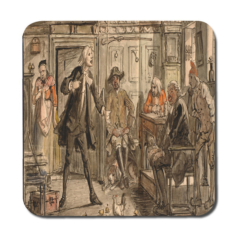 Vintage Tavern Scene Placemats And Coasters Set For Dining Table