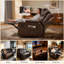 Fauteuil inclinable VANSOFA, canapé inclinable 2 places avec massage et chaleur, canapé fonctionnel sans outils, fauteuil inclinable USB-A et USB-C pour le salon-130374271