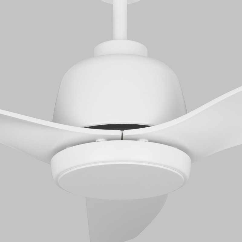 Avila LED Outdoor Downrod Ceiling Fan, Matte White