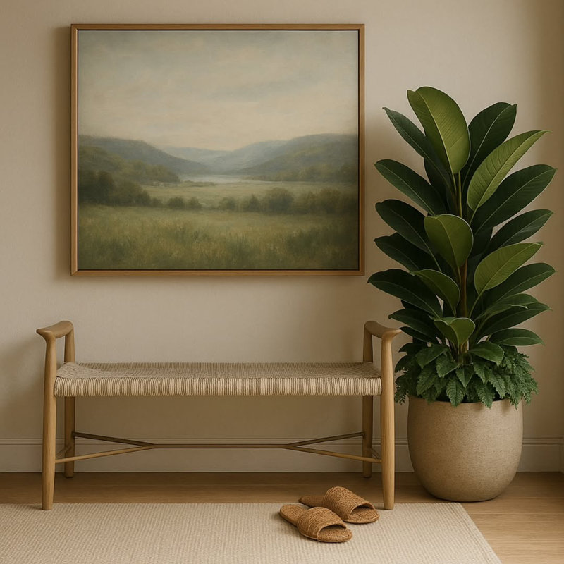Solid Oak Entry Way Bench with Shoe Storage, Natural/Beige