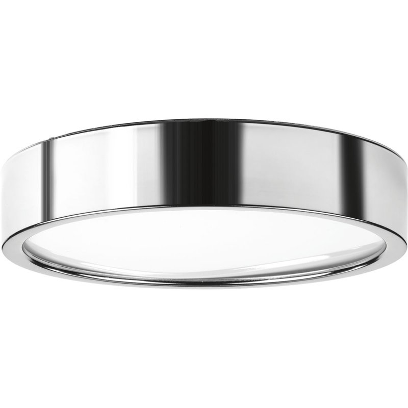 Plafonnier encastré cylindrique simple à 1 lumière Nitesh, Chrome poli, H 2,5 po x l 13 po x p 13 po