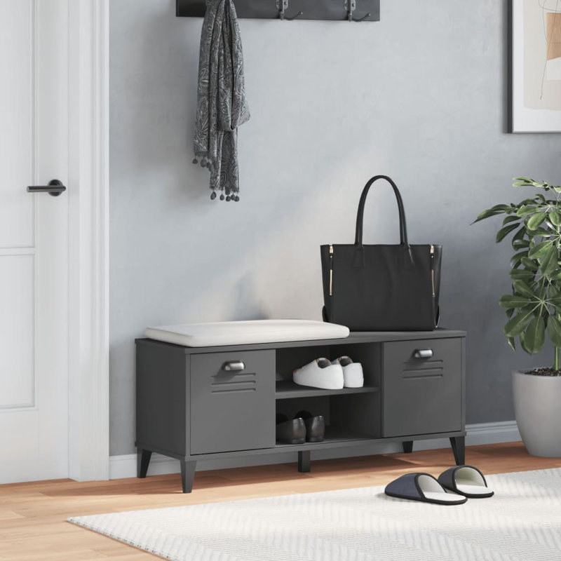 6 Pair Shoe Storage Bench, Anthracite Grey