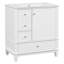 Meuble-lavabo de 30 po avec lavabo, meuble-lavabo autoportant blanc avec lavabo en céramique, cadre en bois massif, porte et tiroirs à fermeture en douceur, panneau de fibres à densité moyenne peint et bois d'hévéa, tablettes de rangement incluses-2000269540-2000269541