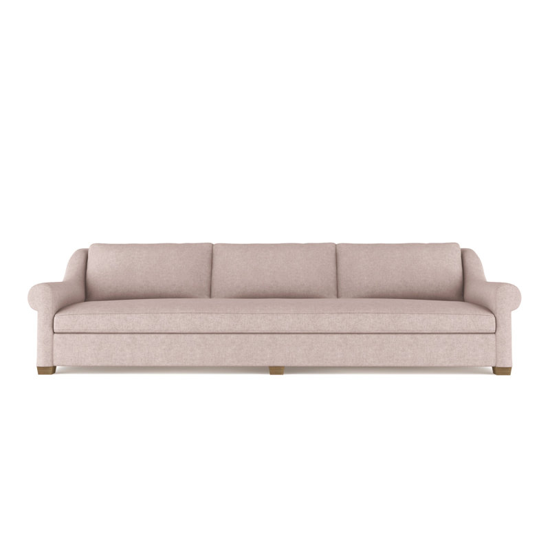Thompson Rolled Slope-Arm Sofa, 32" H x 120" W x 46" D, Box Weave Linen Haze, Weathered