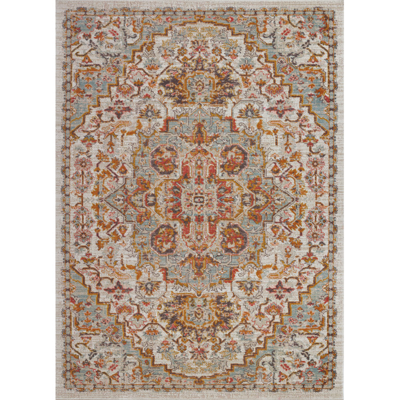 Tapis oriental crème / beige Hagen, Rectangle 5 pi 2 po x 7 pi 5 po