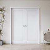 Sliding Pocket Door White Standard Door with Hardware Kit Set