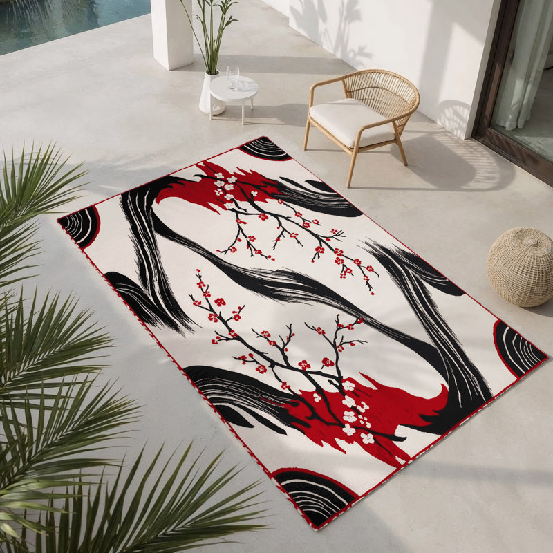 Tapis intérieur et extérieur Sunset Bloom, Rectangle 1 pi 6 po x 2 pi 6 po