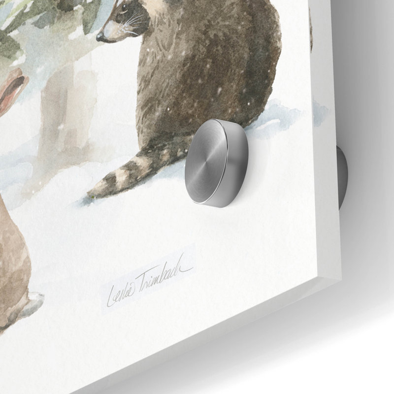"Woodland Santa" par Leslie Trimbach, art mural en verre acrylique, H 24 po x l 24 po x P 0,2 po