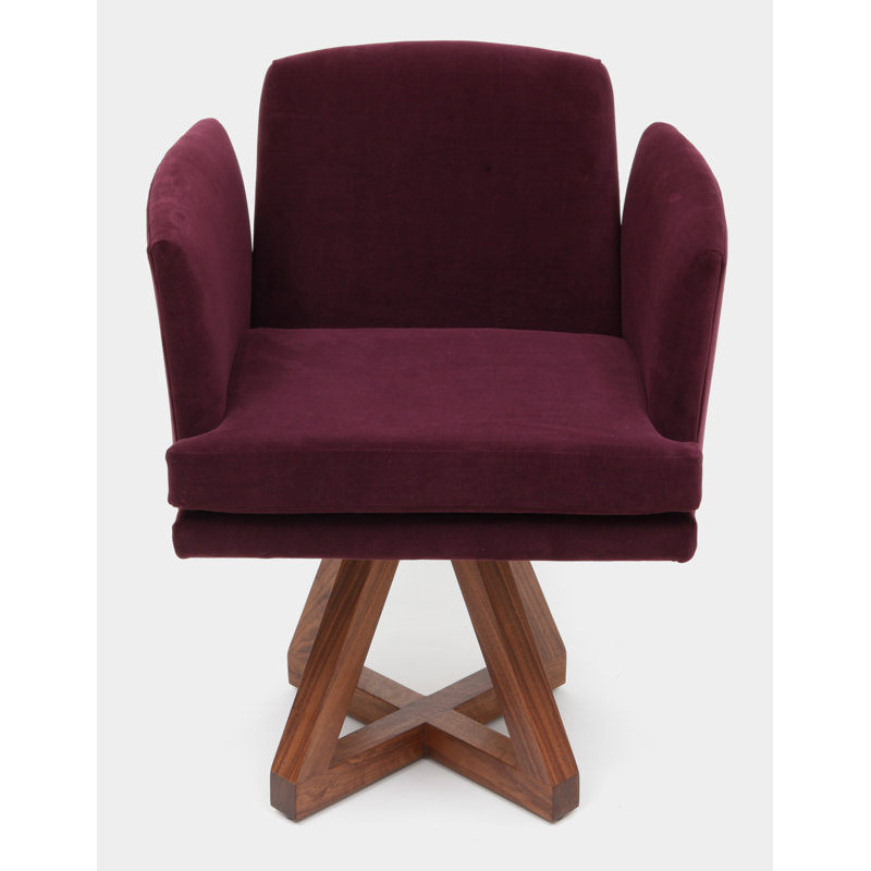 Allison Upholstered Arm Chair, Eggplant