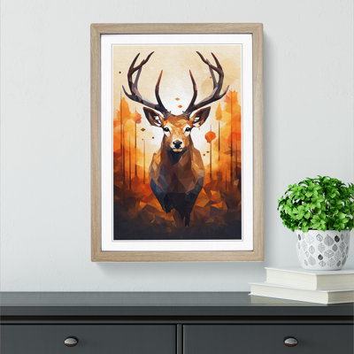Deer Geometric - Framed Print