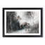 White Horse Rearing in a Winter Forest - Picture Frame Painting Print-56739373-56739378