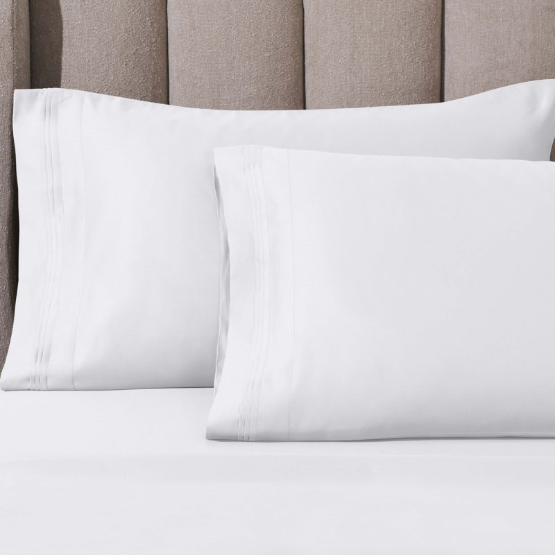 Arling 1000 Thread Count Luxury Certified Egyptian Cotton 2 Piece Sateen Pillowcase, King Pillowcase, White