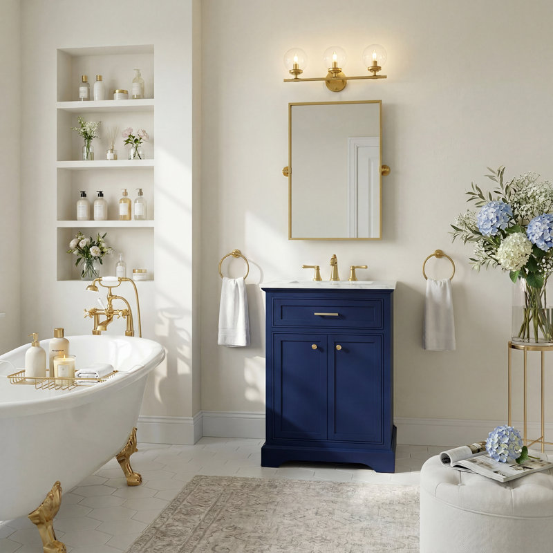 Ensemble de meuble-lavabo simple 24 po Hermes, Bleu
