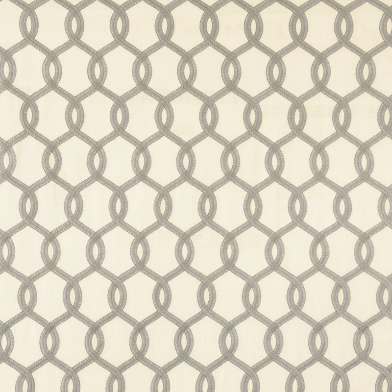 Tissu brodé Gresham, Gris