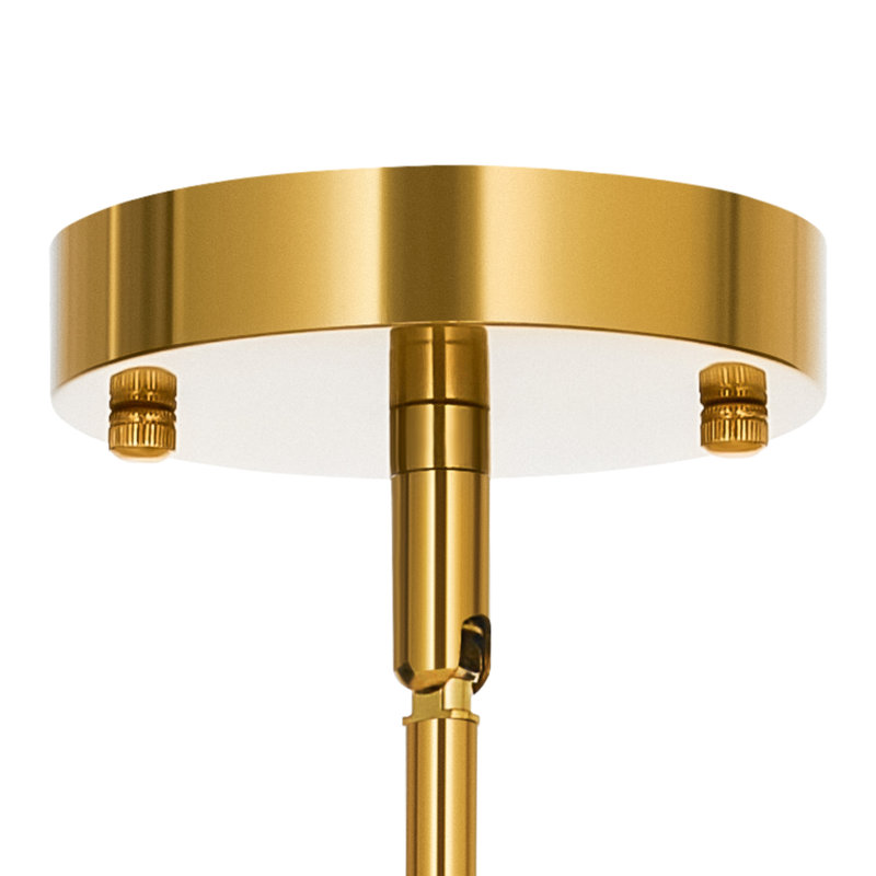 Lustre semi-encastré en tissu 4 lumières Maskell, Doré