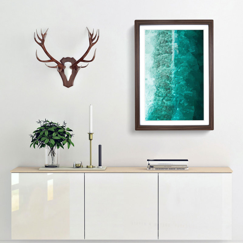 Wave in the Maldives in Abstract - Picture Frame Graphic Art Print, 76cm H x 50cm W x 2cm D, Walnut