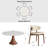 Spiro 7Pcs Round Solid Wood Dining Stylish Set With Sintered Stone Table, 6 Comfortable Upholstered Chairs-885219963-885219960