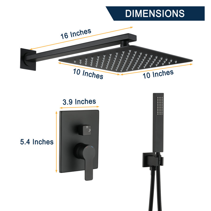 All-In-One Kit with Rough in-Valve, Matte Black