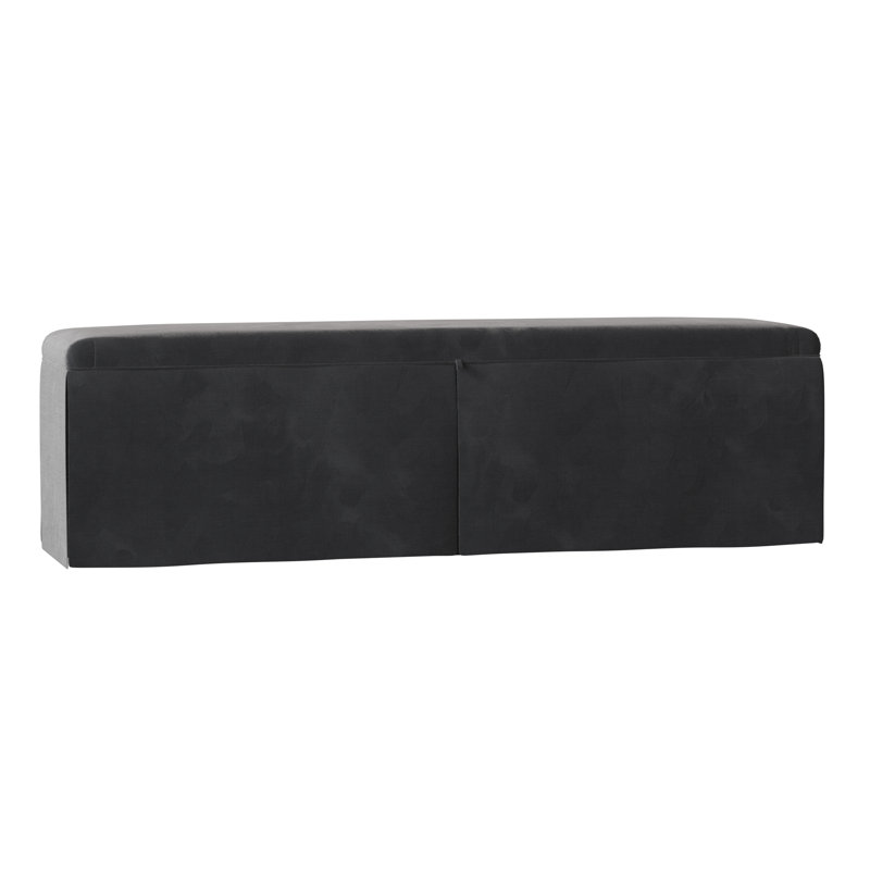 Banc de rangement à couvercle rabattable Ryan, H 21 po x l 72 po x P 18 po, Minuit Aubrey, Brun clair
