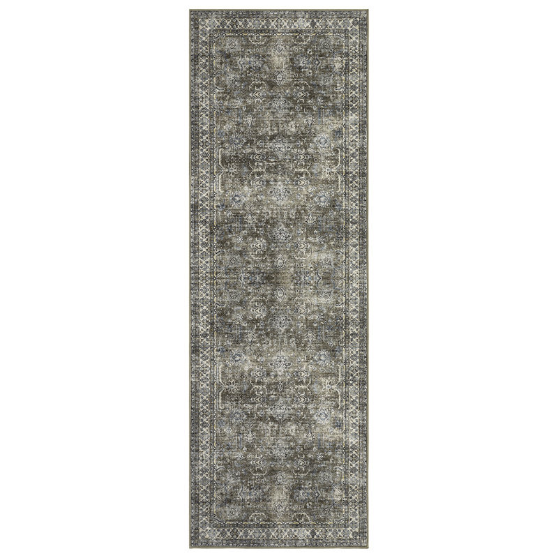 Amaurys Washable Floral Indoor Rug, Runner 2' x 6'