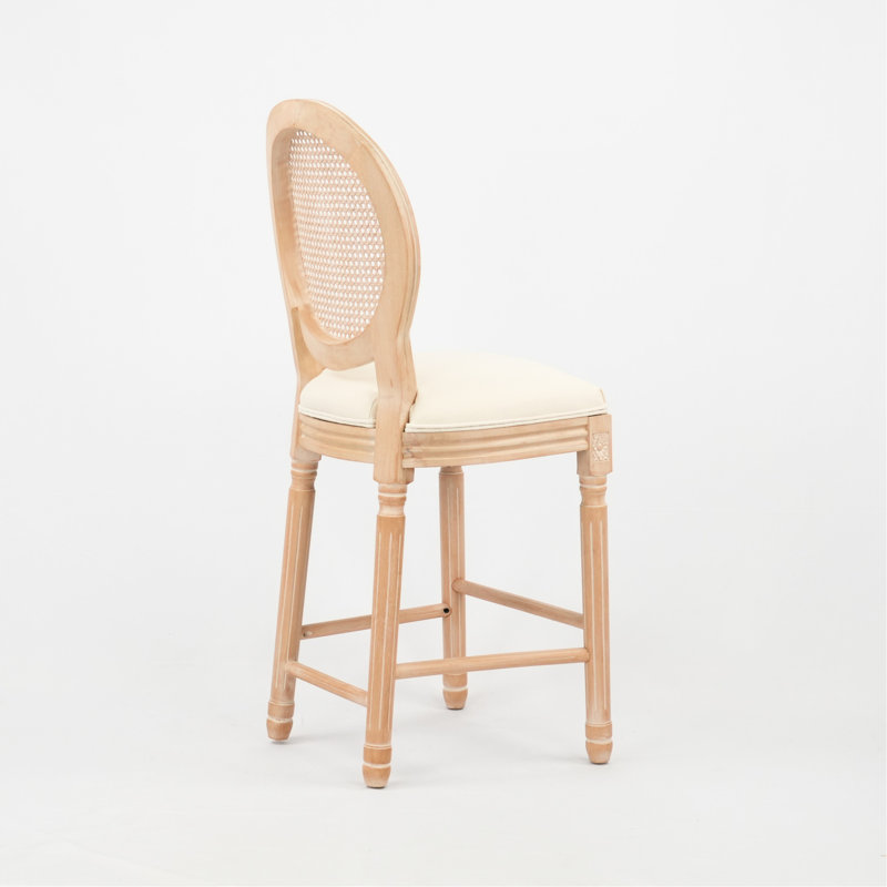 Dossier confortable avec revêtement en tissu beige et structure stable ronde confortable en naturel