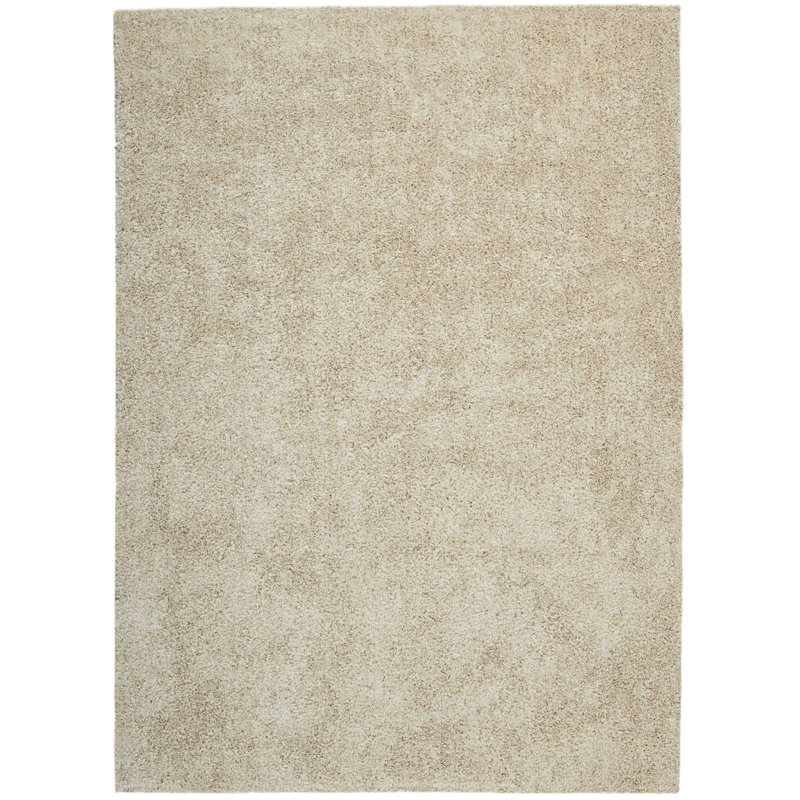 Tapis ivoire à poils longs Sinechra, Rectangle 7 pi 6 po x 9 pi 6 po
