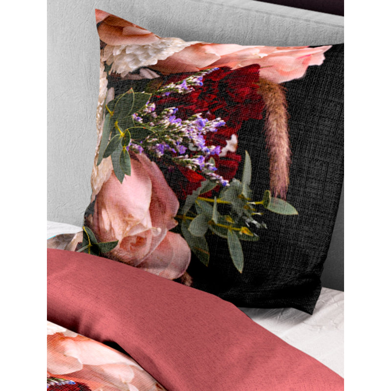 Cotton Duvet Cover Set, 155 x 220cm - 1 Pillowcase 80 x 80cm, Red/Green/Purple