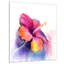 «Red Yellow Hibiscus Flower in Blue Large Flower», reproduction d'art sur toile tendue-4246072-11377587