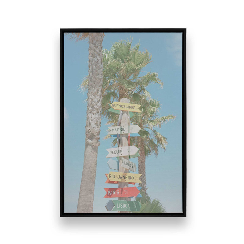 Direction to Dreams on Canvas, Cadre flottant noir satiné, H 32,75 po x l 48,75 po