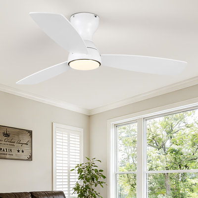 42'' 3 - Blades Low Profile Ceiling Fan With Light Kit & Remote