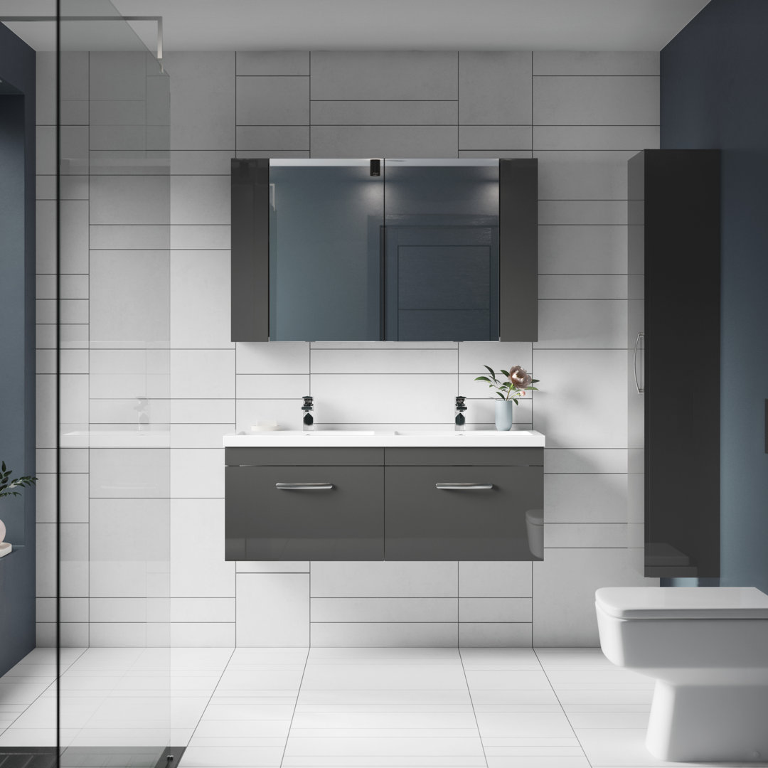 600mm W 713mm H Surface Framed Medicine Cabinet Mirror 1 Adjustable