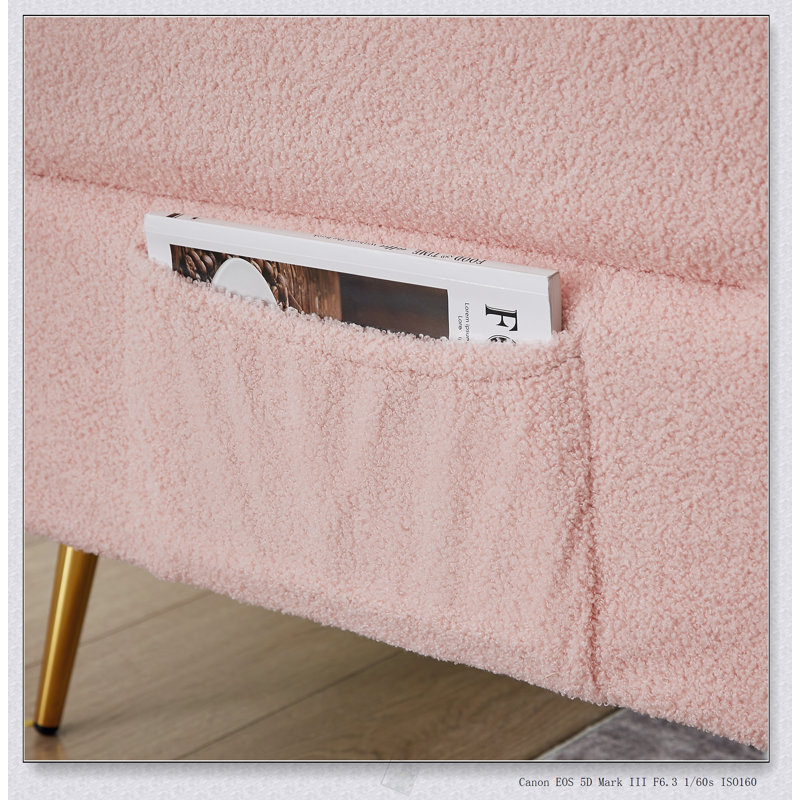 Canapé-lit d'appoint rembourré Modern Modern, Rose