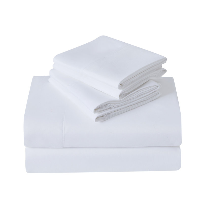 Kathy Ireland 6 Piece Brushed Microfiber Sheet Set, White, Queen Sheet Set + 1 Fitted Sheet +4 Pillowcases