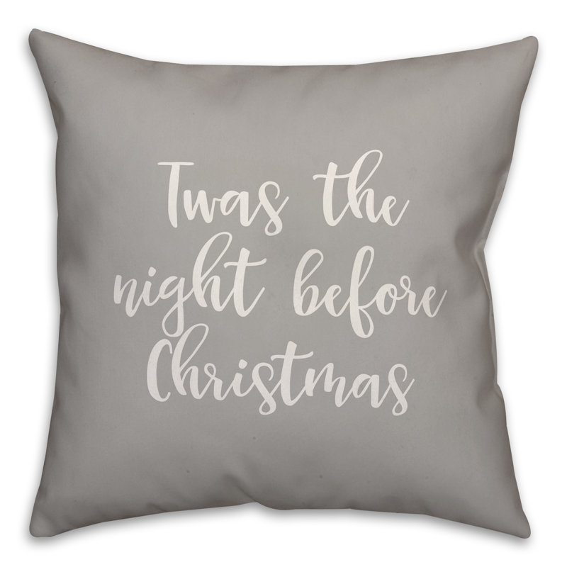  Coussin Twas the Night Avant Noël, Gris, Coussin décoratif