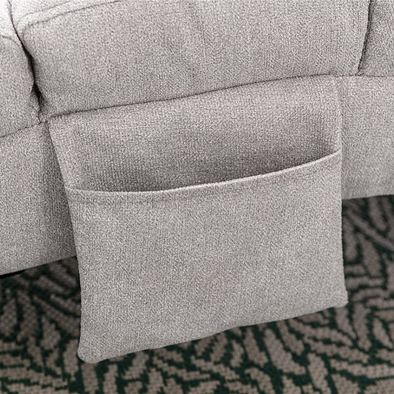 Alrahman Upholstered Recliner, Light Gray Velvet
