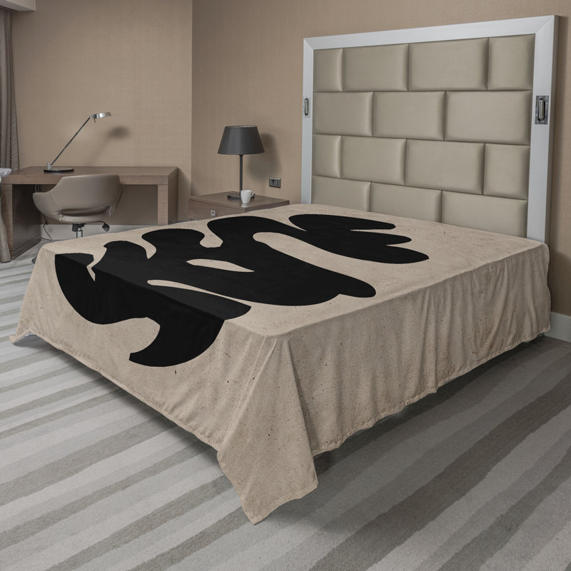 Drap plat moderne de style bohème Ambesonne, Drap plat grand, Warm Taupe/Charcoal Grey Abstract