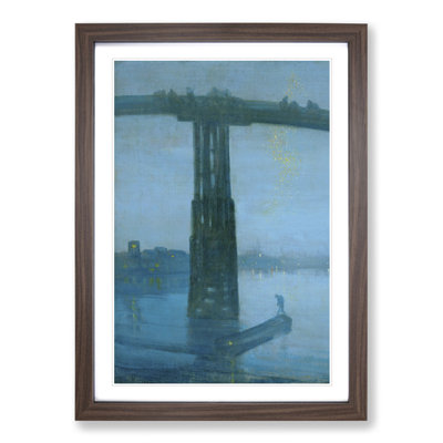 Nocturne Blue and Gold Old Battersea Bridge by James Mcneill Whistler - Picture Frame Painting on MDF