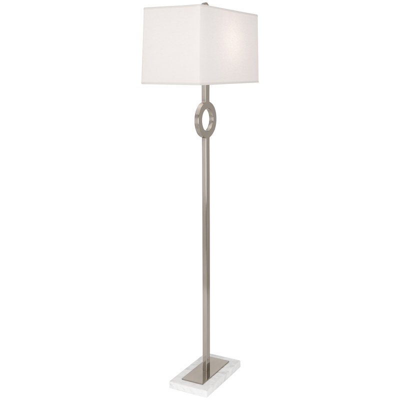 Oculus 62.75'' Column Floor Lamp, Antique Silver, White