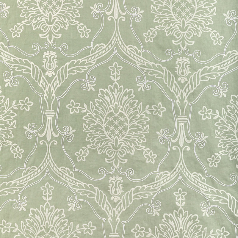 Arcadia Hayes Embroidery Fabric, Celery