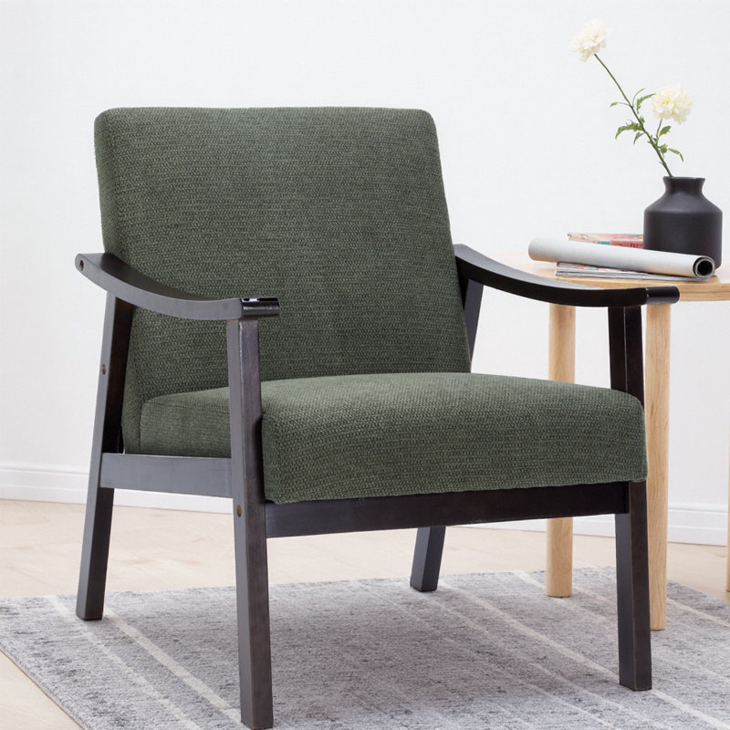 Fauteuil à dossier haut d'inspiration médiévale moderne, Vert antique