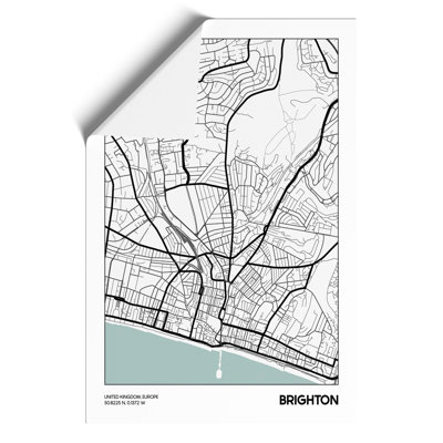 Map Brighton UK - Frameless Print