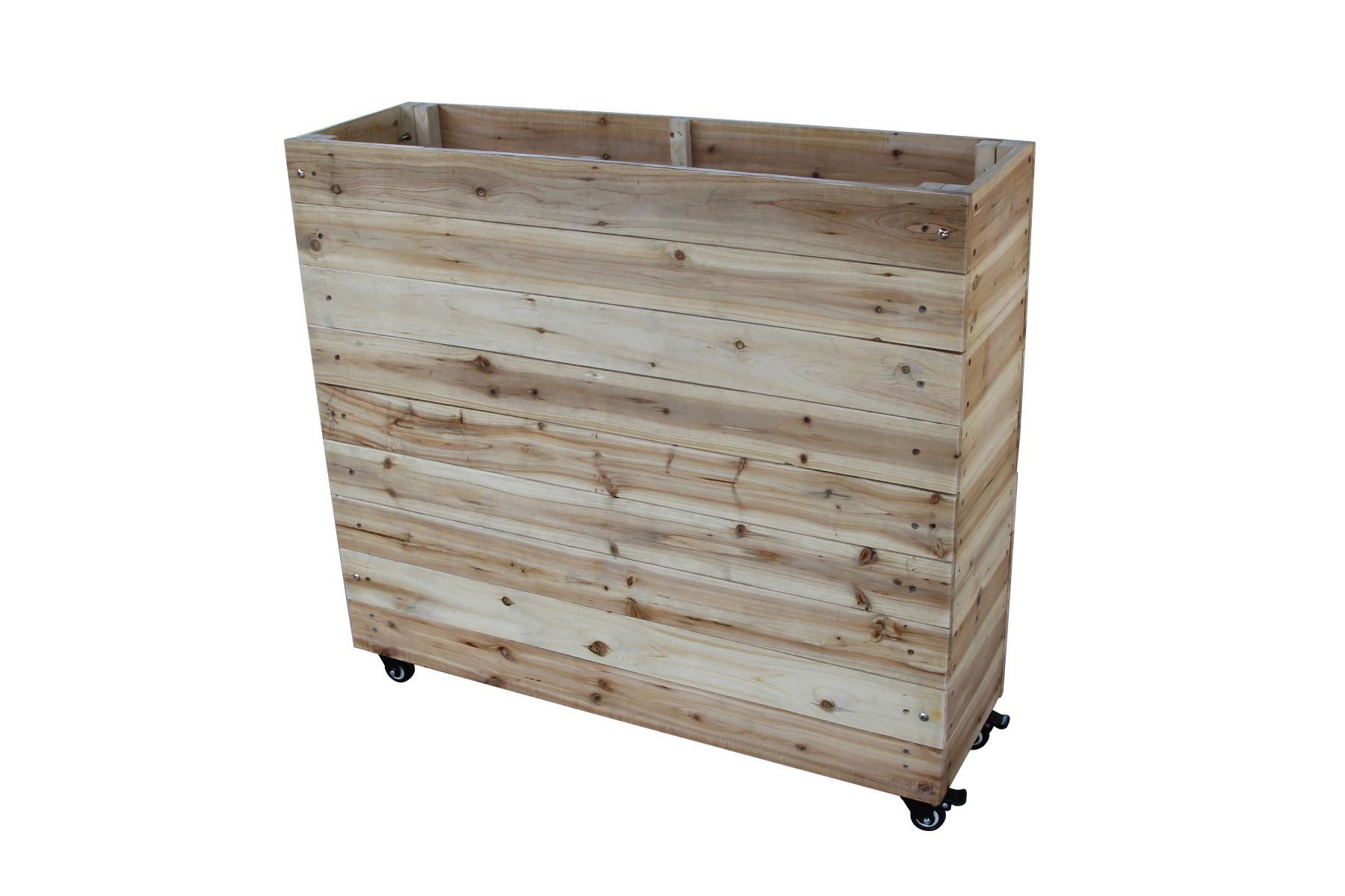 Union Rustic Kydon 40" x 12" Mobile Wood Planter