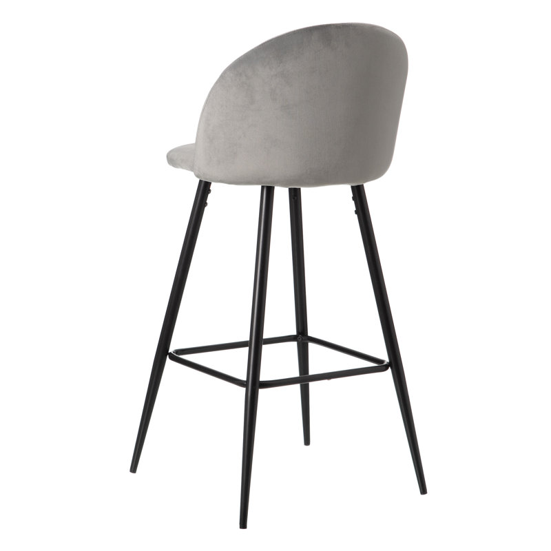 Carbajal Upholstered Counter Stool with Metal Frame, Grey